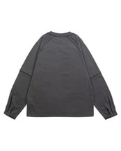 ドロップショルダーパッチポケット長袖Tシャツ S0670