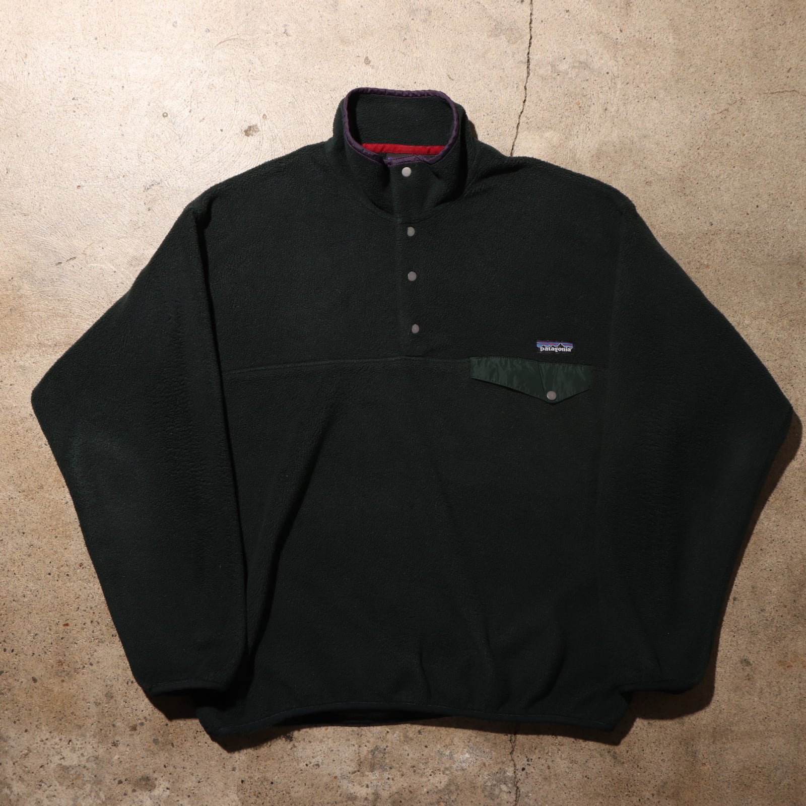 L 90s ハンターグリーン シンチラ スナップT Patagonia パタゴニア 緑 