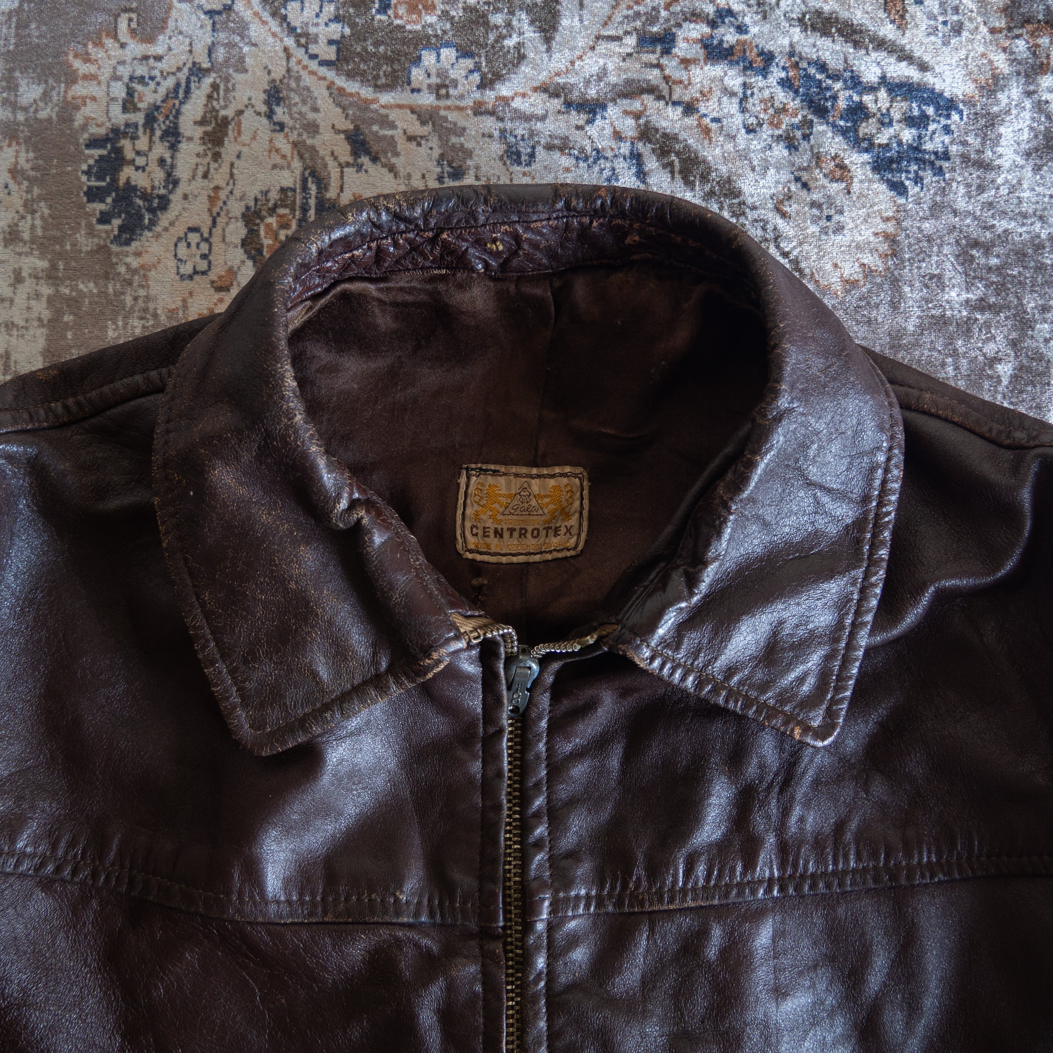 1940s Czechoslovakian Army Motorcycle Leather Jacket | 'bout