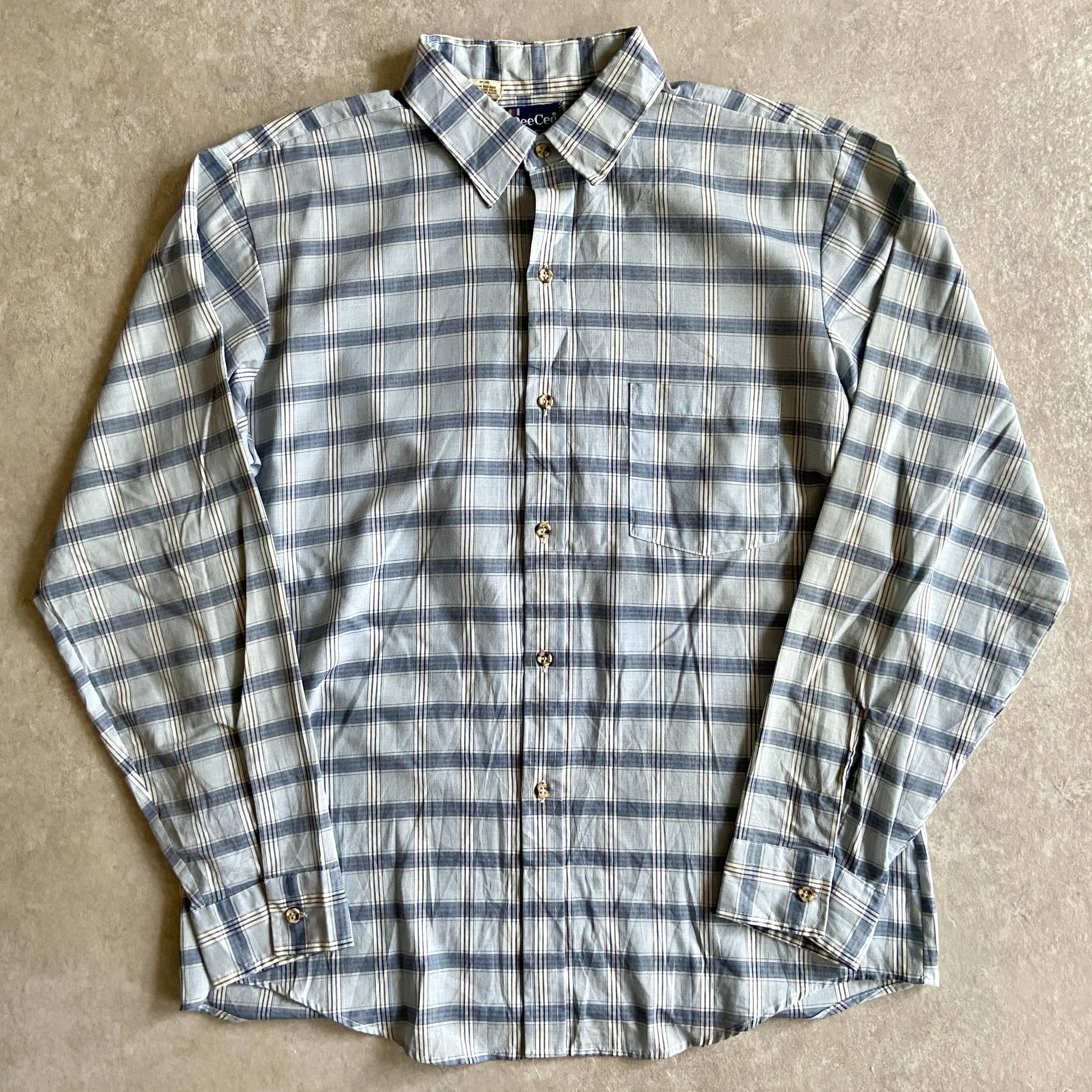 1980s DeeCee L/S Check Shirt L Made in USA H567