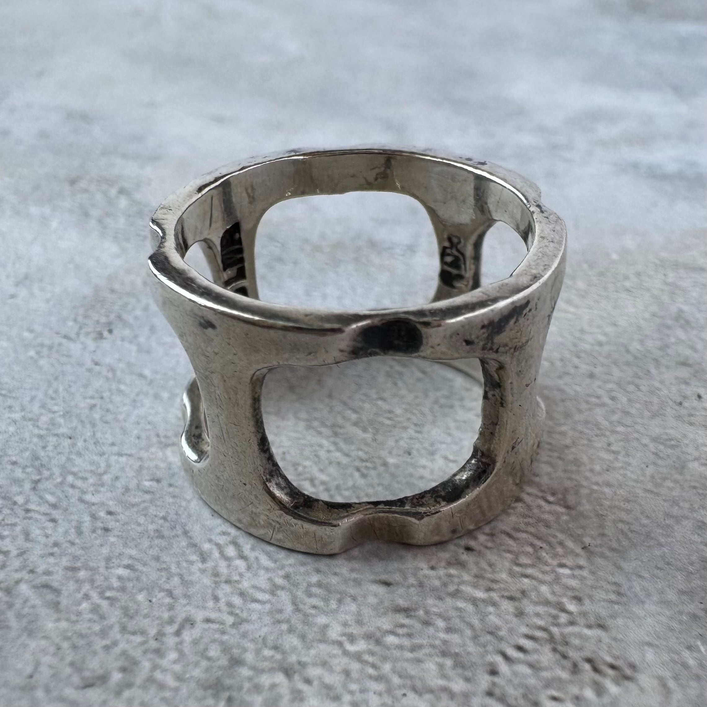 Vintage Open Wide Band Ring Silver925 Size12.5 Made in Mexico