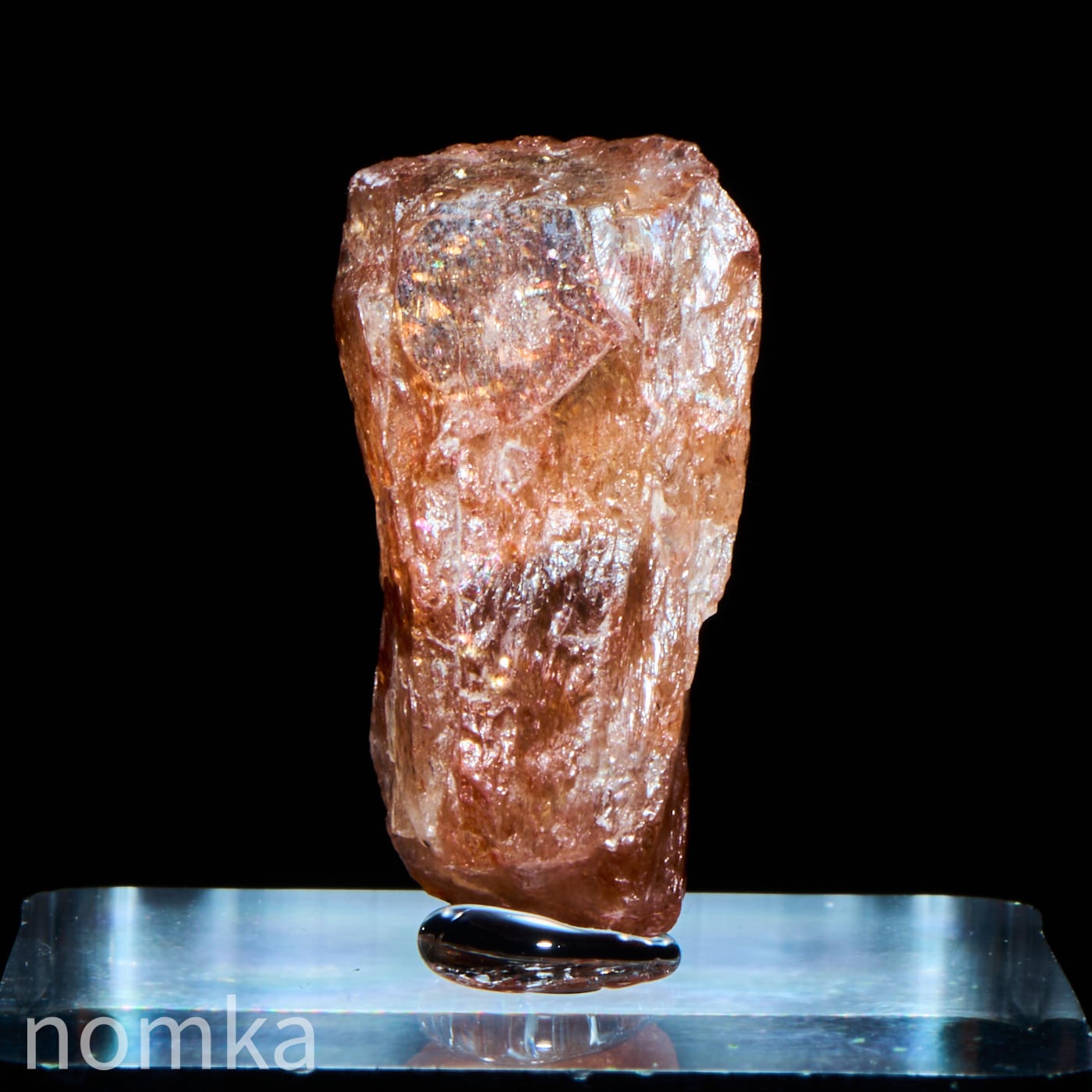 【高品質】サンストーン原石(AAA) 台付(マダガスカル産)3.8g ngem-0066