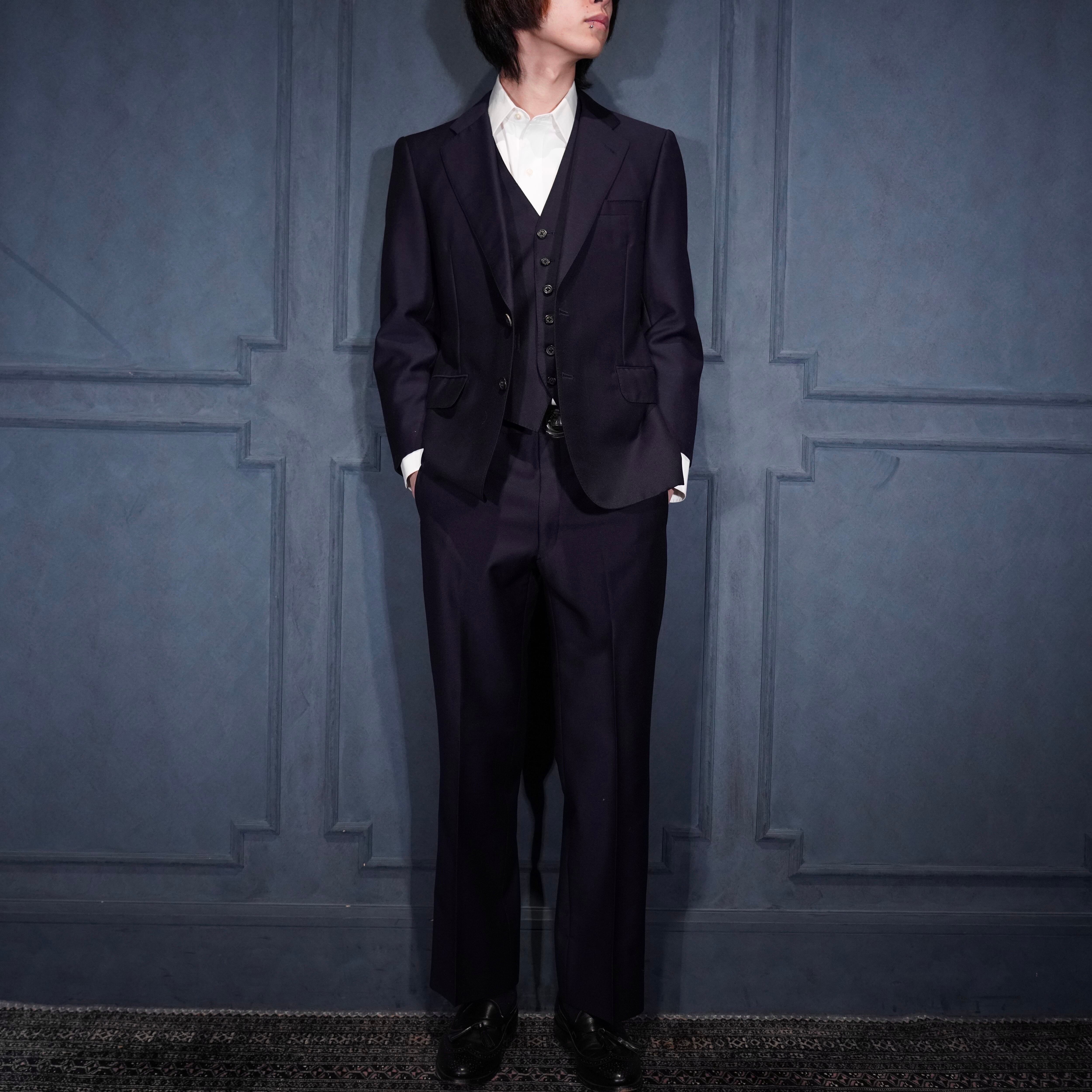 Burberrys' バーバリー　シングルスーツ　セットアップ Burberrys NAVY COLOR MOHAIR WOOL DESIGN SET UP SUIT/バーバリーズ