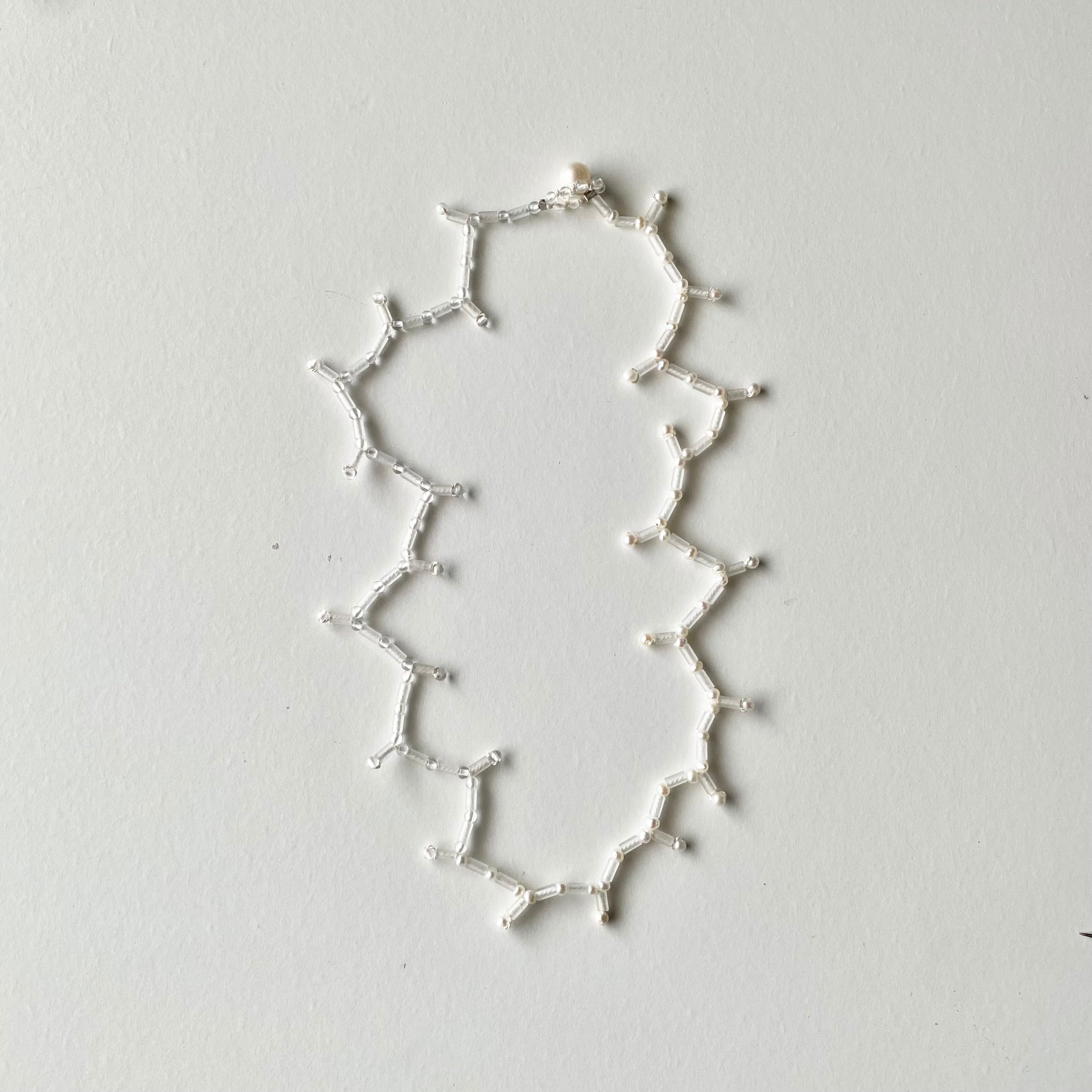 yozora necklace pearl×crystal