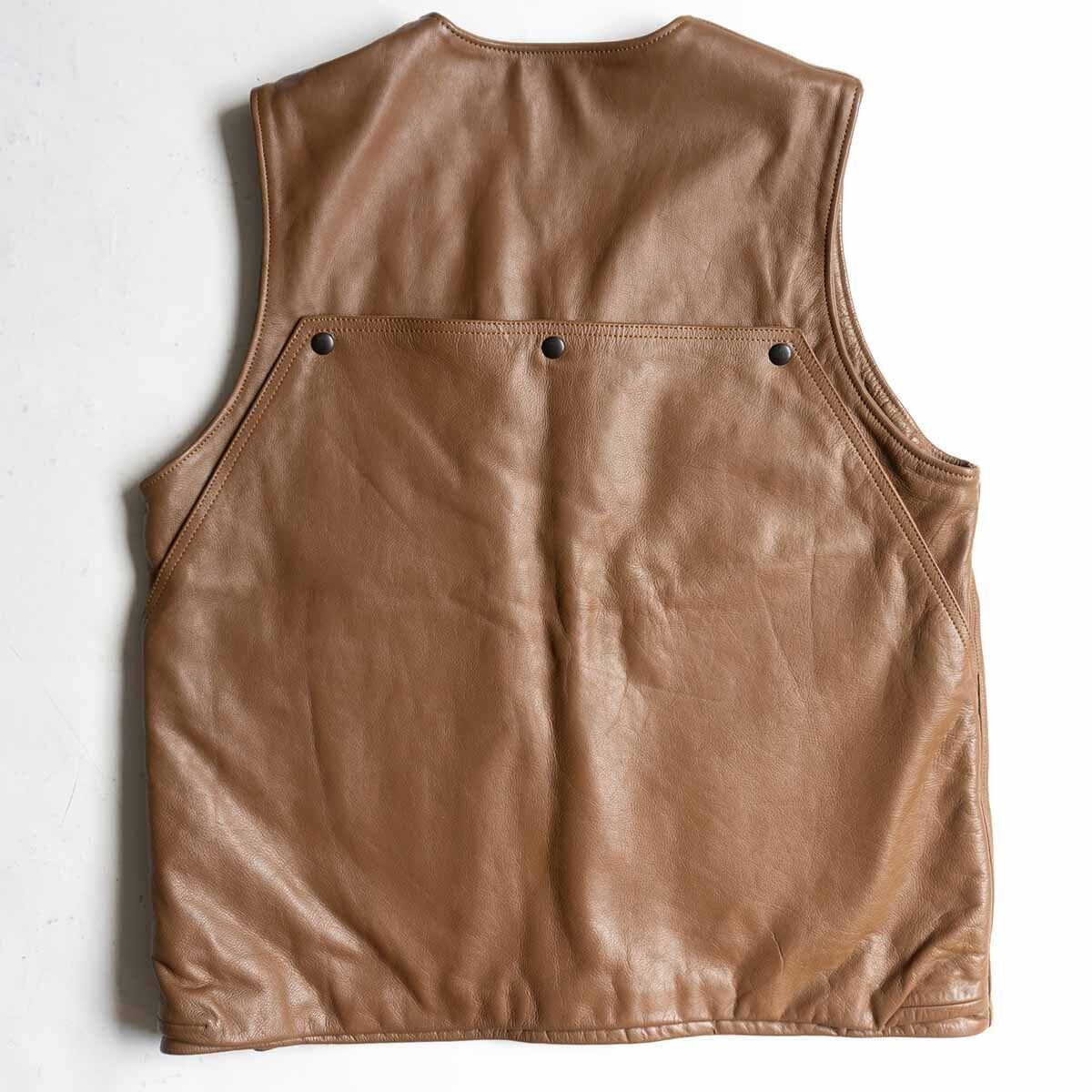 【ビッグサイズ44】westride【FORT MORGAN VEST】レザー ベスト ブラウン ウエストライド 26070463 ビッグサイズ44】westride【FORT MORGAN VEST】レザー ベスト ブラウン