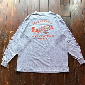 00's HARLEY-DAVIDSON〝Canada Ontario Dealer〟4side Print Long Sleeve POCKET T-Shirt / Size LARGE