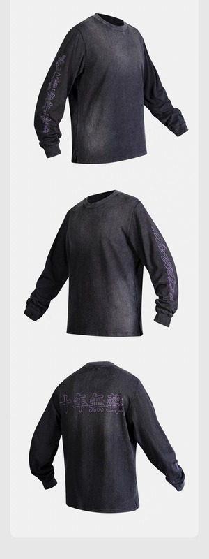 NOSUCISM 2026 AW 塩縮加工ヴィンテージ 10周年グラフィック ロングスリーブ Tシャツ
