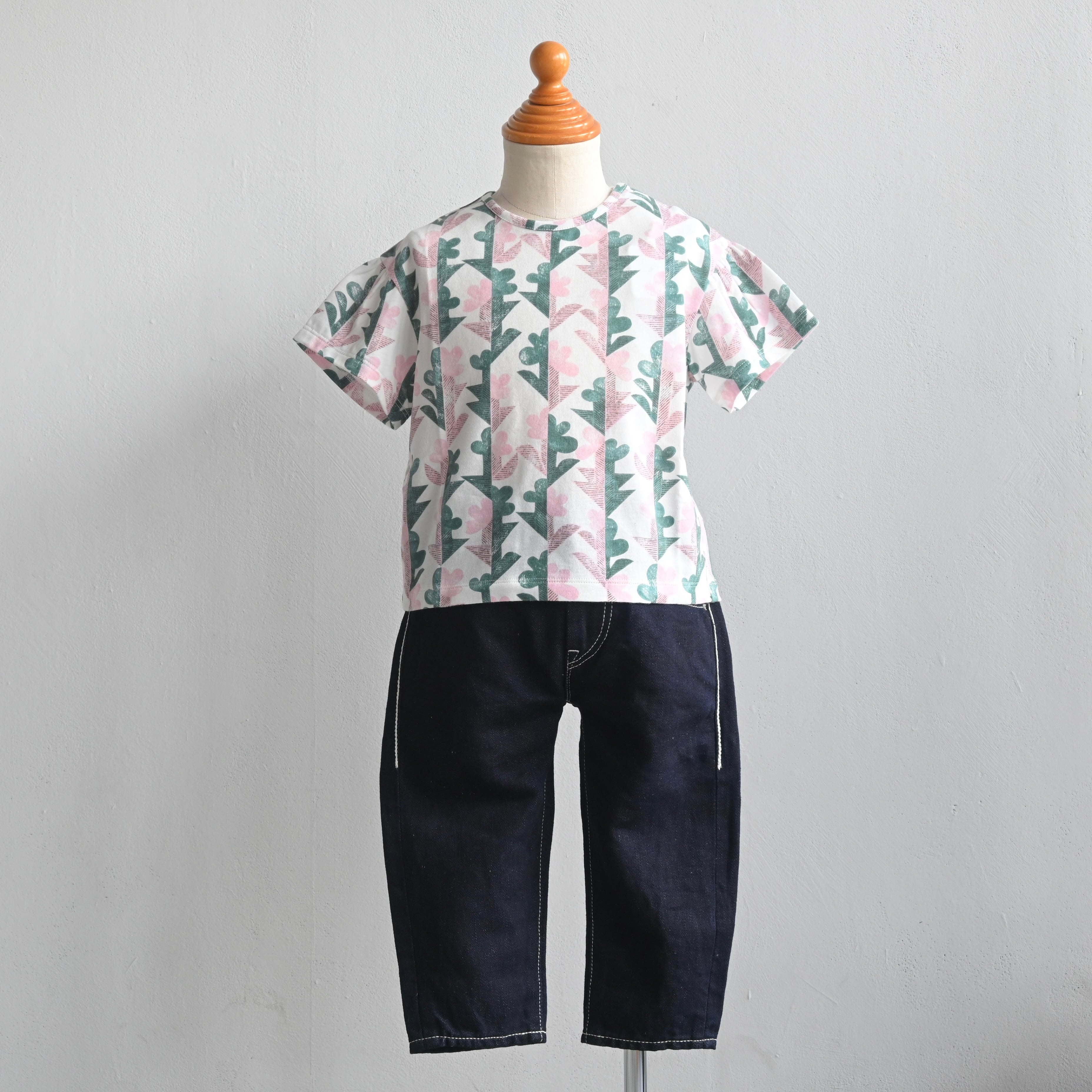mina perhonen 半袖 カットソー 未使用 mina perhonen 2024SS》twin flower 半袖カットソー / white
