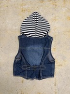 hoodie denim vest