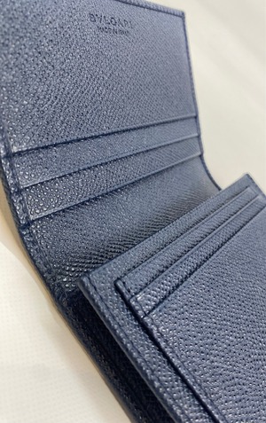ブルガリ  メンズ 名刺入れ カードケース 280299 GRAIN/DENIM SAPPHIRE