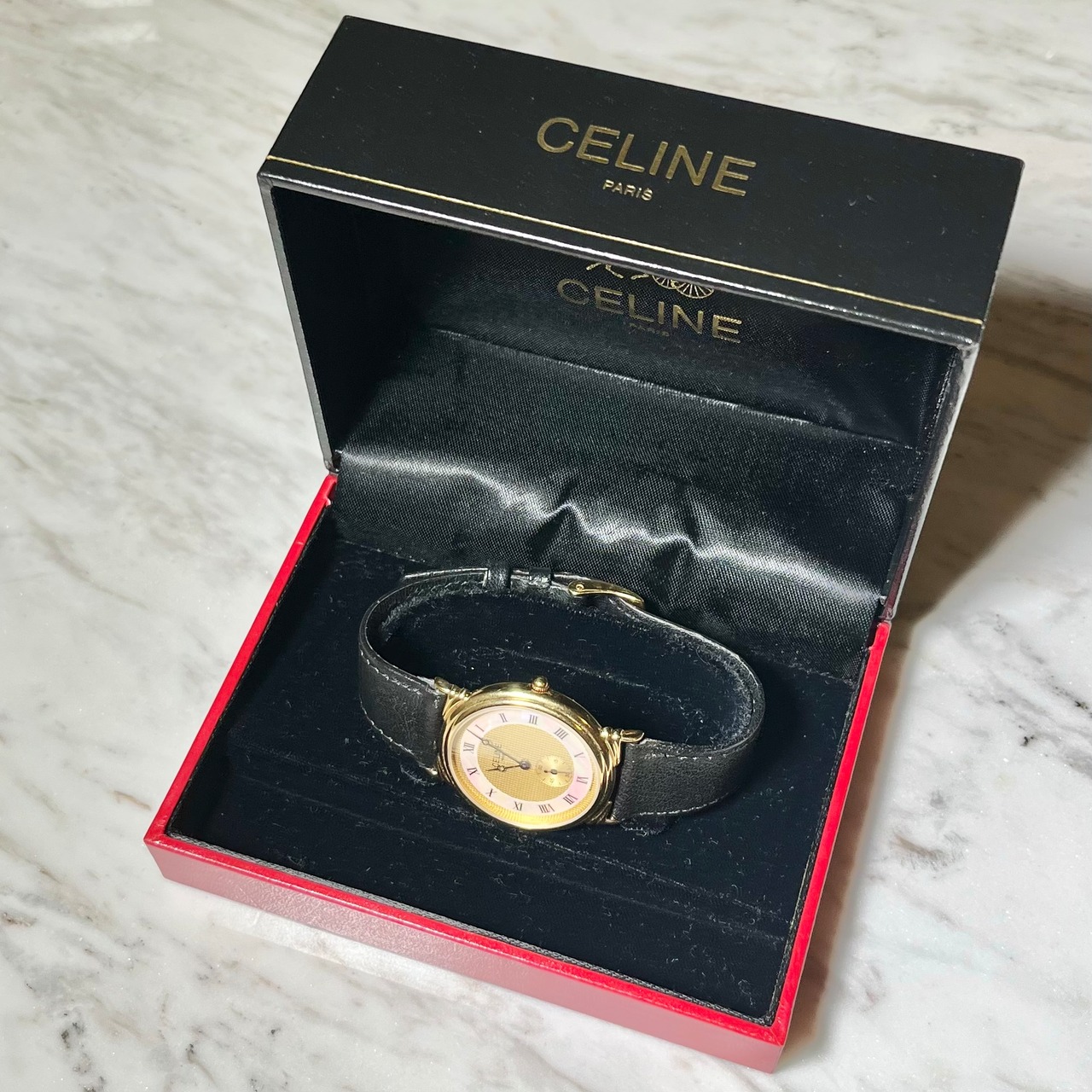 vintage CELINE shell dial boys quartz watch
