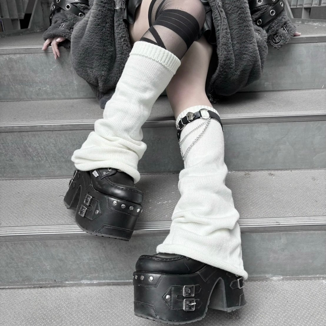 レッグウォーマー レッグカバー 地雷 サブカル y2k