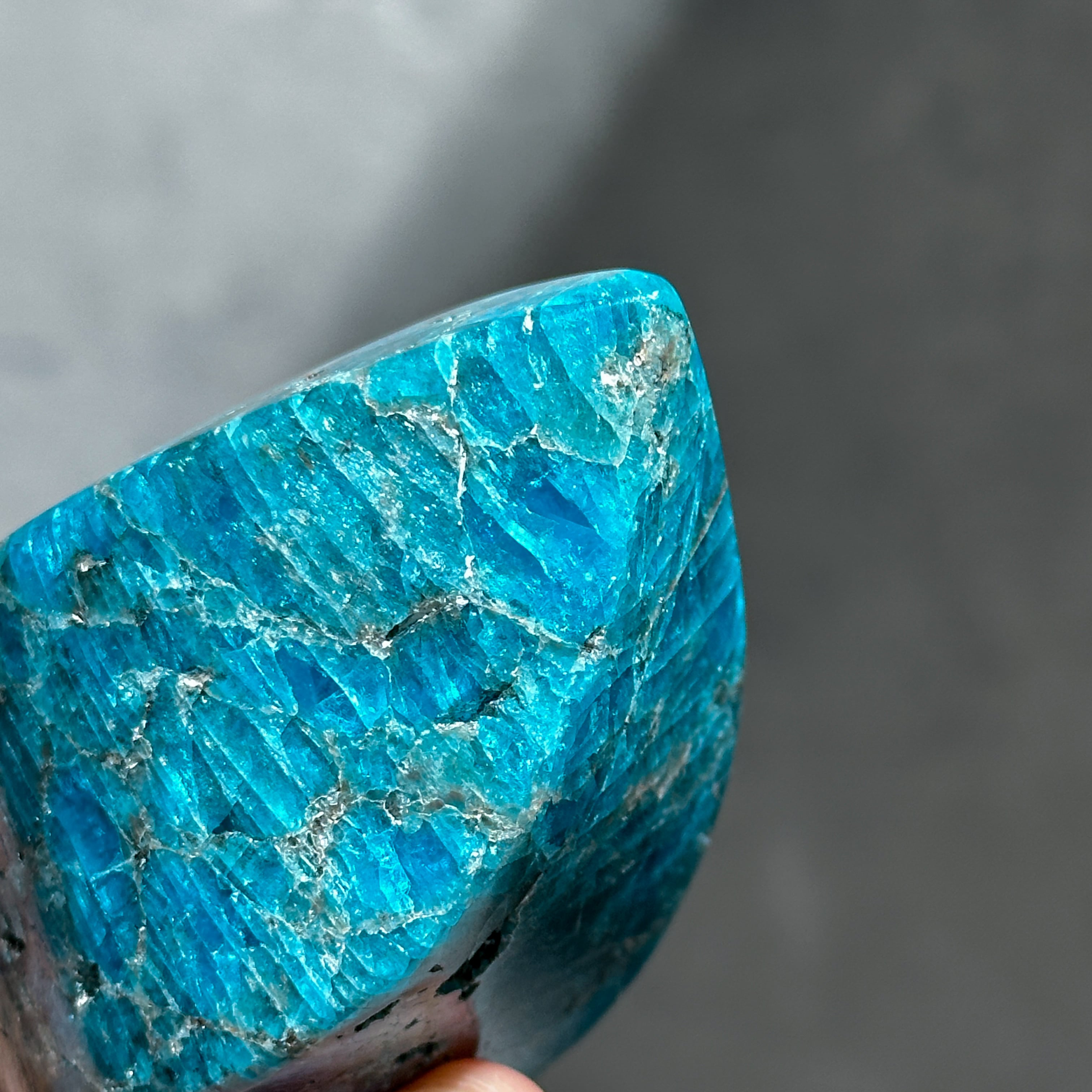 ブルーアパタイト フレイム型21◇ Blue Apatite ◇ 天然石・鉱物