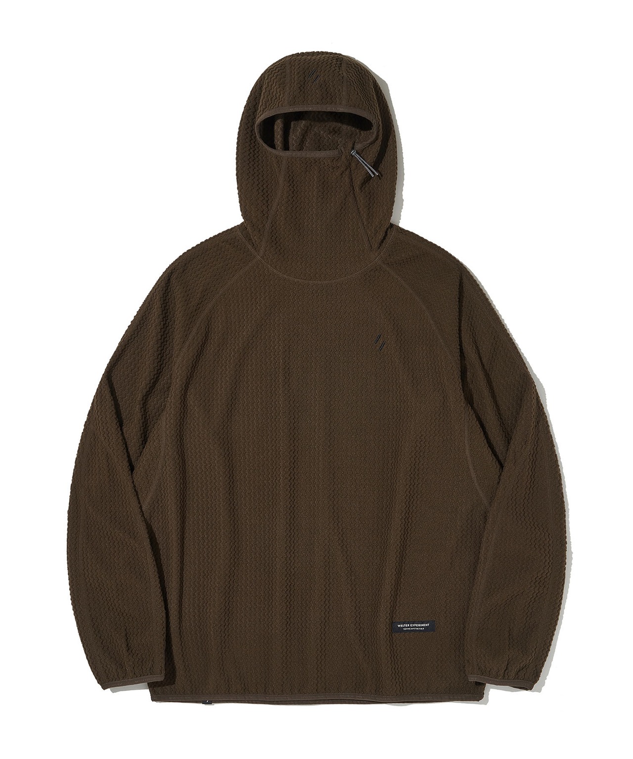 CALORA FLEECE HOODED PULLOVER_DARK BROWN