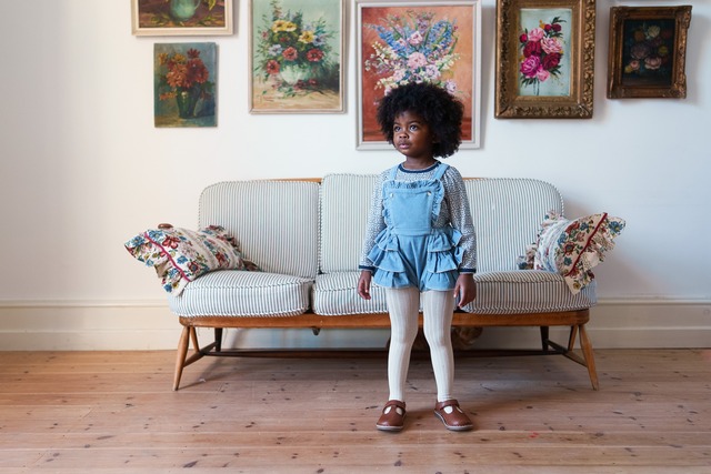 《即納》Little Cotton Clothes / Velvet Dhalia Romper in Eggshell