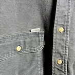 90s Carhartt ダックシャツ 長袖シャツ ワークシャツ フェードブラック カーハート