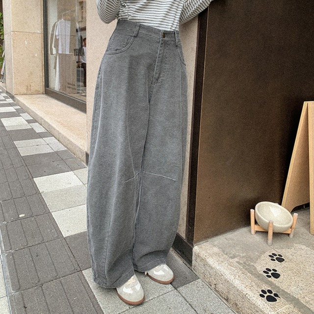 high-waist wide denim pants J00102