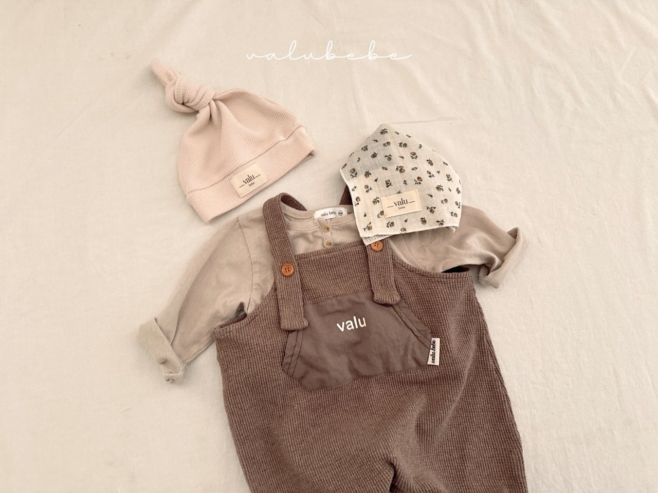 【valu bebe】ワッフルサロペット ココア 70〜80cm - 13