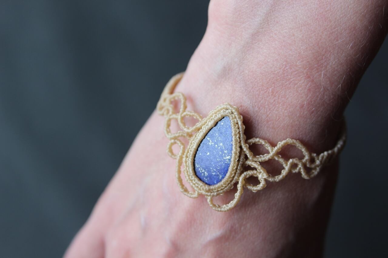 Lapis lazuli micro macrame bracelet