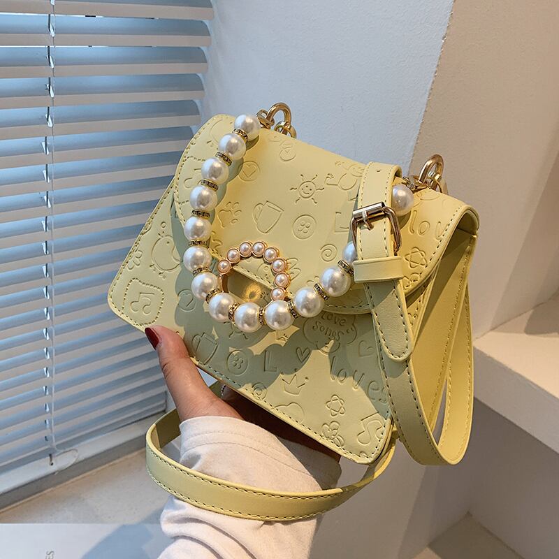 パールチェーン スタイル 真珠 スクウェア メッセンジャーバッグ Tiancai_Wing_Bag85542626887