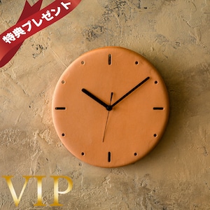 【VIP】センス光る「レザーかけ時計」(ヌメ革)