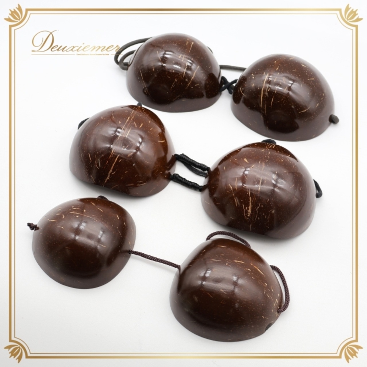 タヒチアンダンス 衣装 まとめ売り 全3点 セット ブラウン系 ココブラ ココナッツブラ フラダンス 茶 紐 オテア フラ ダンス ダンス衣装 イベント ステージ 練習 レッスン 艶 光沢