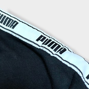 【PUMA】 ワンポイントロゴ 袖ロゴ スウェット トレーナー プルオーバー 黒 2XL ビッグシルエット プーマ スポブラ US古着