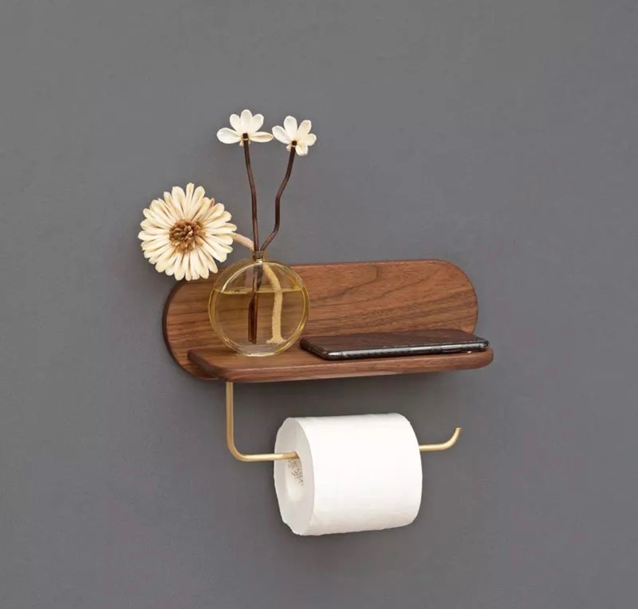 ウッド&真鍮ペーパーホルダー