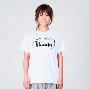 サンキュー 感謝 Tシャツ メンズ レディース おしゃれ かわいい 白 夏 プレゼント 大きいサイズ 綿100% 160 S M L XL