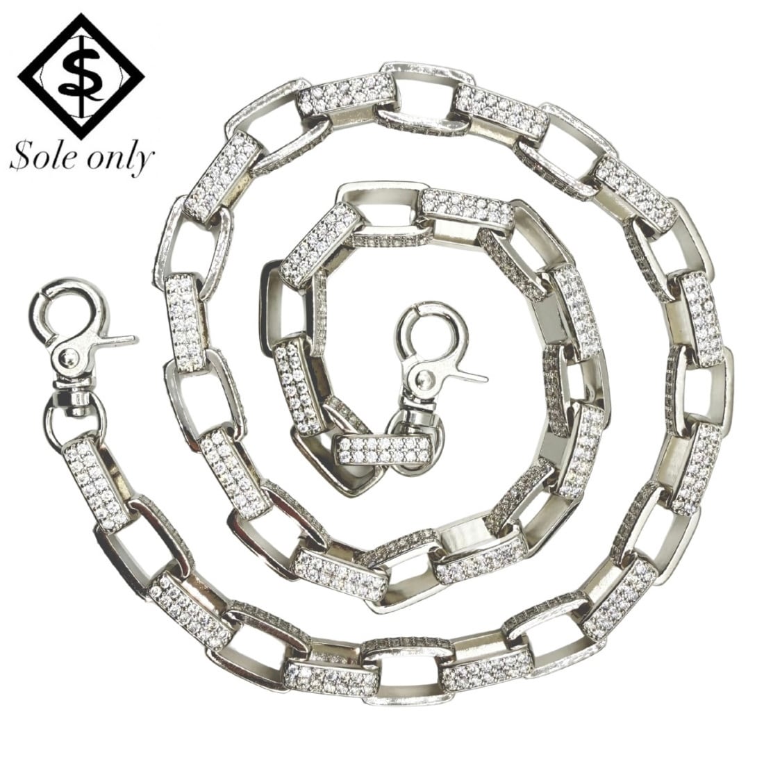 ole only S925 Silver CZ Diamond Tennis Chain Necklace 20inch 4mm