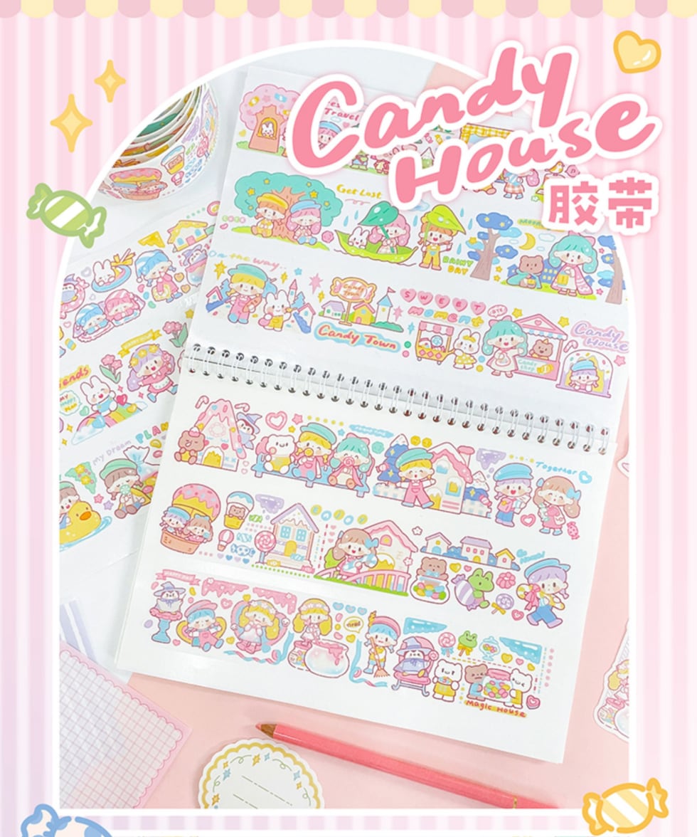 MO343 Molinta【Candy House】Loop200cm マスキングテープ 特殊インク