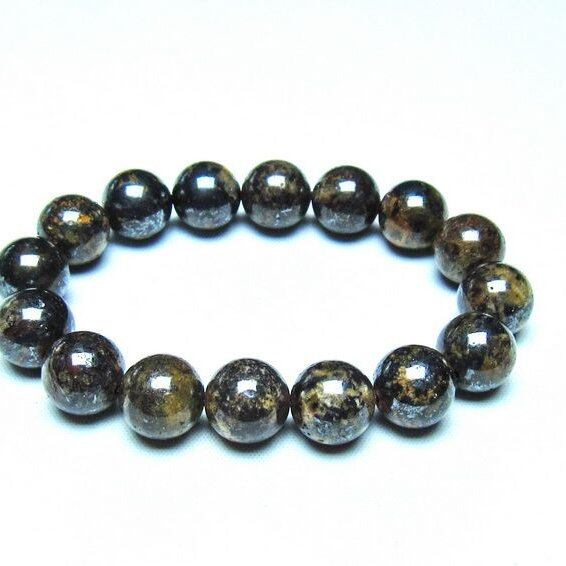 コンドライト ブレスレット サハラNWA869 隕石 12mm 一点物 199-930