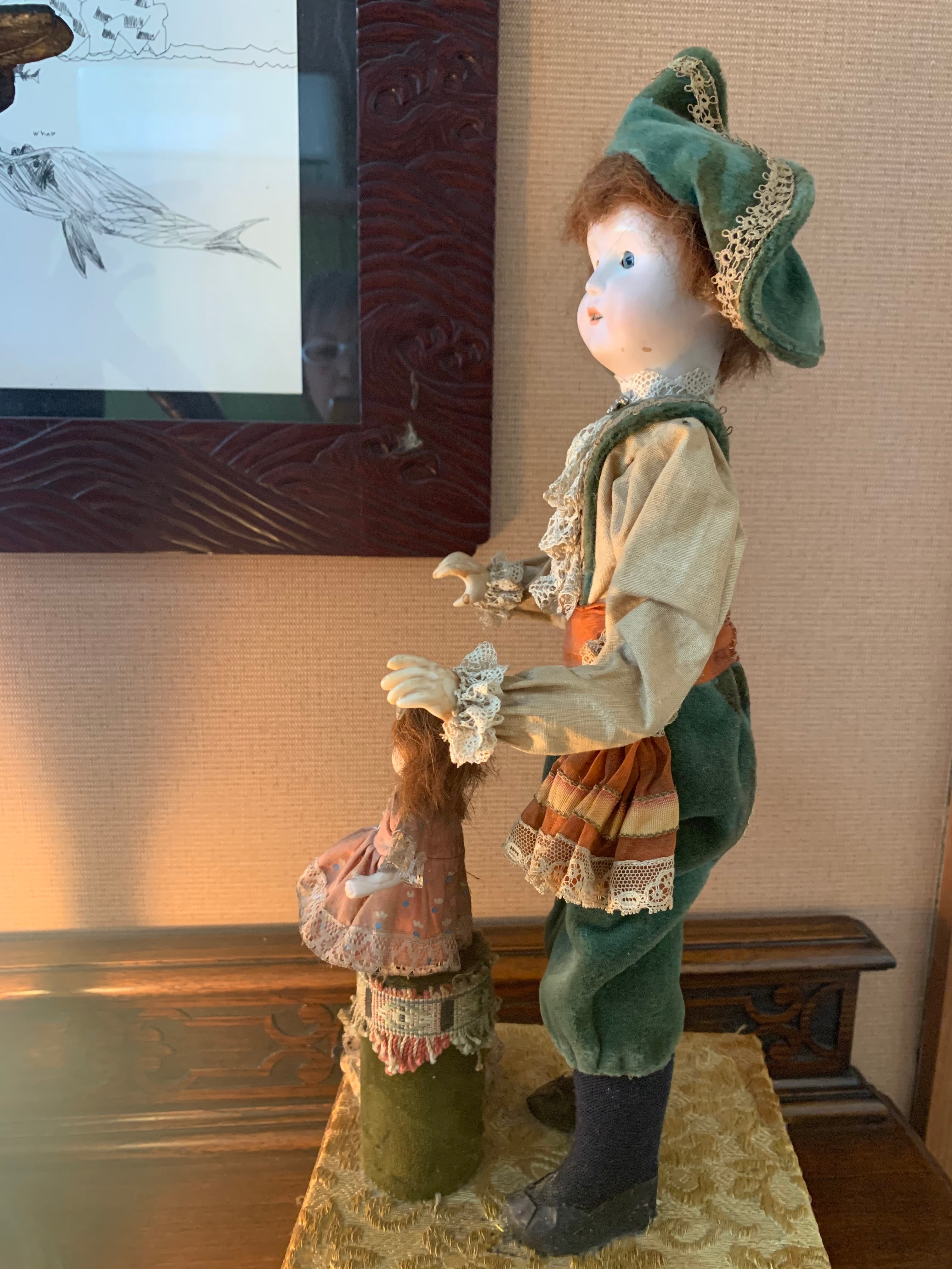 値下アンティーク オートマタ オルゴール BRU ビスクドール からくり