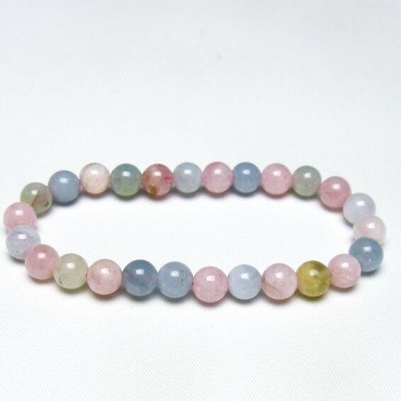 ミックスカラーベリル ブレスレット 7mm 一点物 メール便可 [M便 1/10] 111-48731