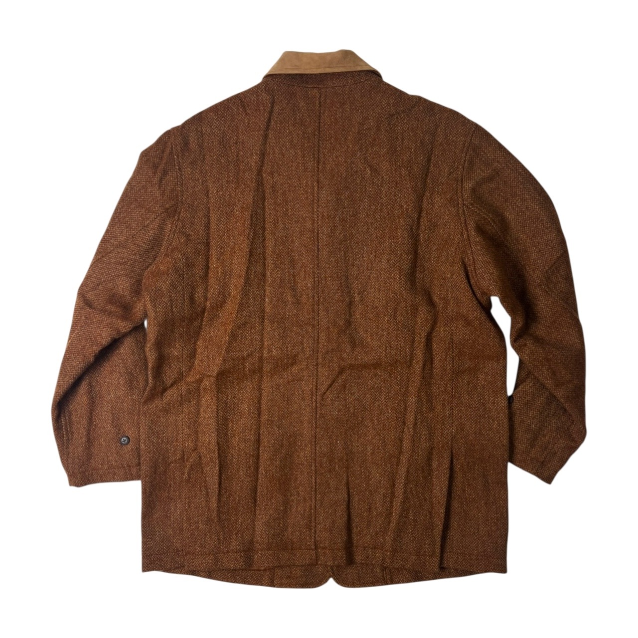 Karl Helmut カールヘルム ツイード ラムレザー切替 カバーオール ジャケット オレンジベージュ