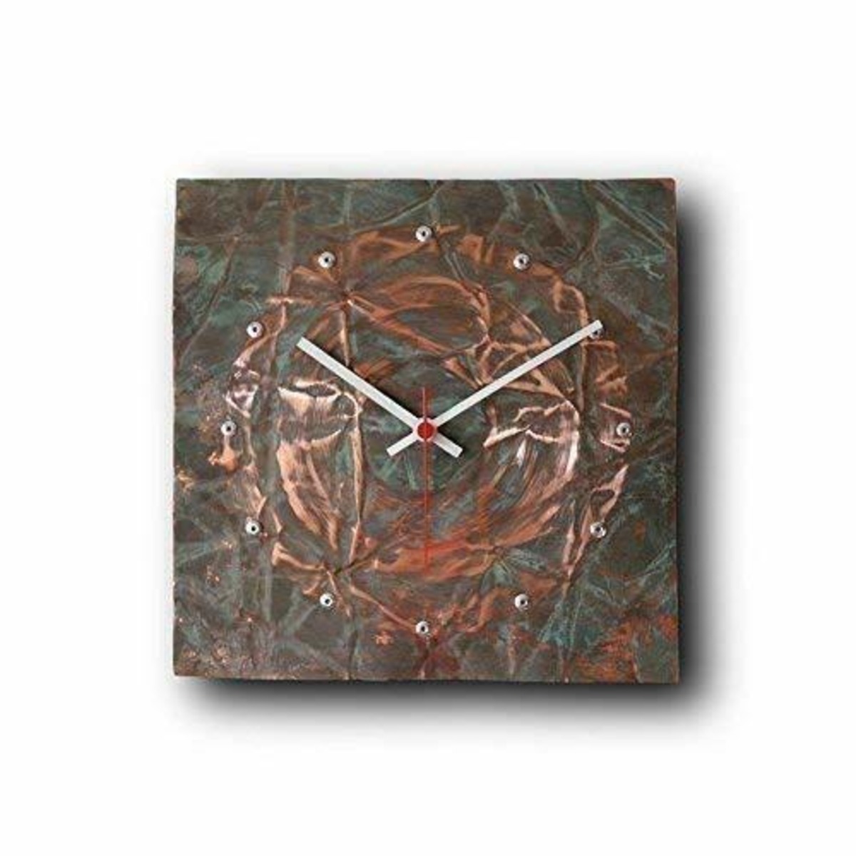 インテリア メタルクロック Large Copper Wall Clock 12inch Square Decorative
