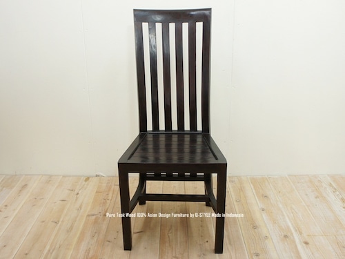チーク無垢材 ダイニングチェア サントスDB アジアン家具 椅子 ハイバックチェア 木製いす 天然木イス  バリ家具