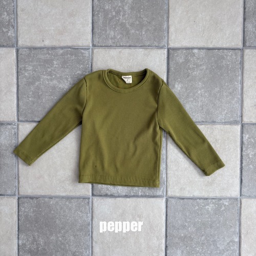 [即納XS/S]≪pepper≫olive ribbed T olive 23