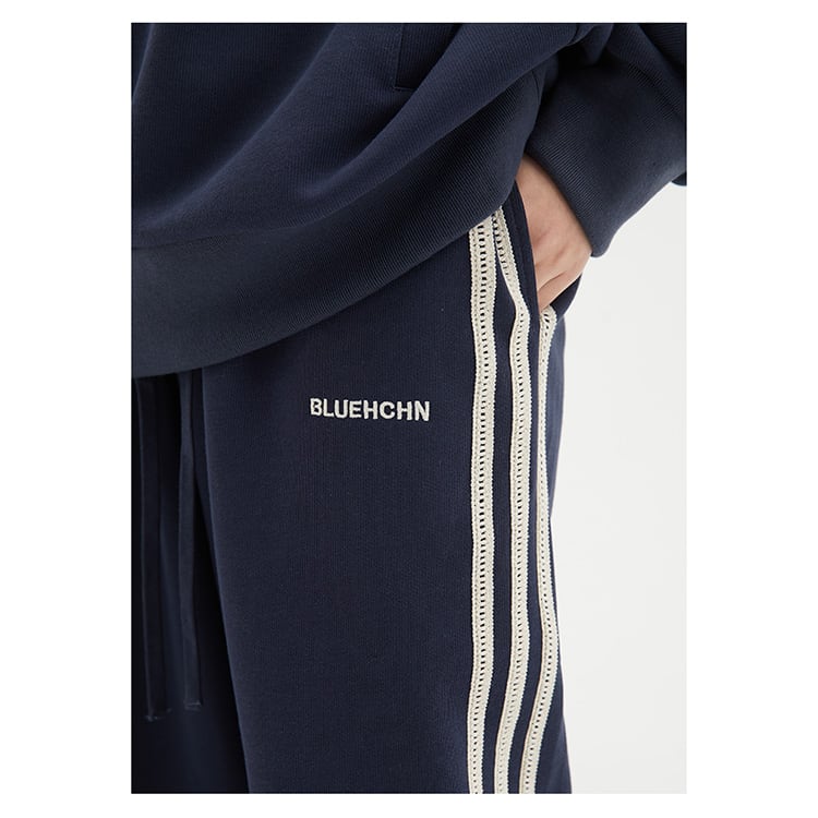 ★SIDE CONTRAST STITCHING LOOSE STRAIGHT SPORT PANTS　　　A0525