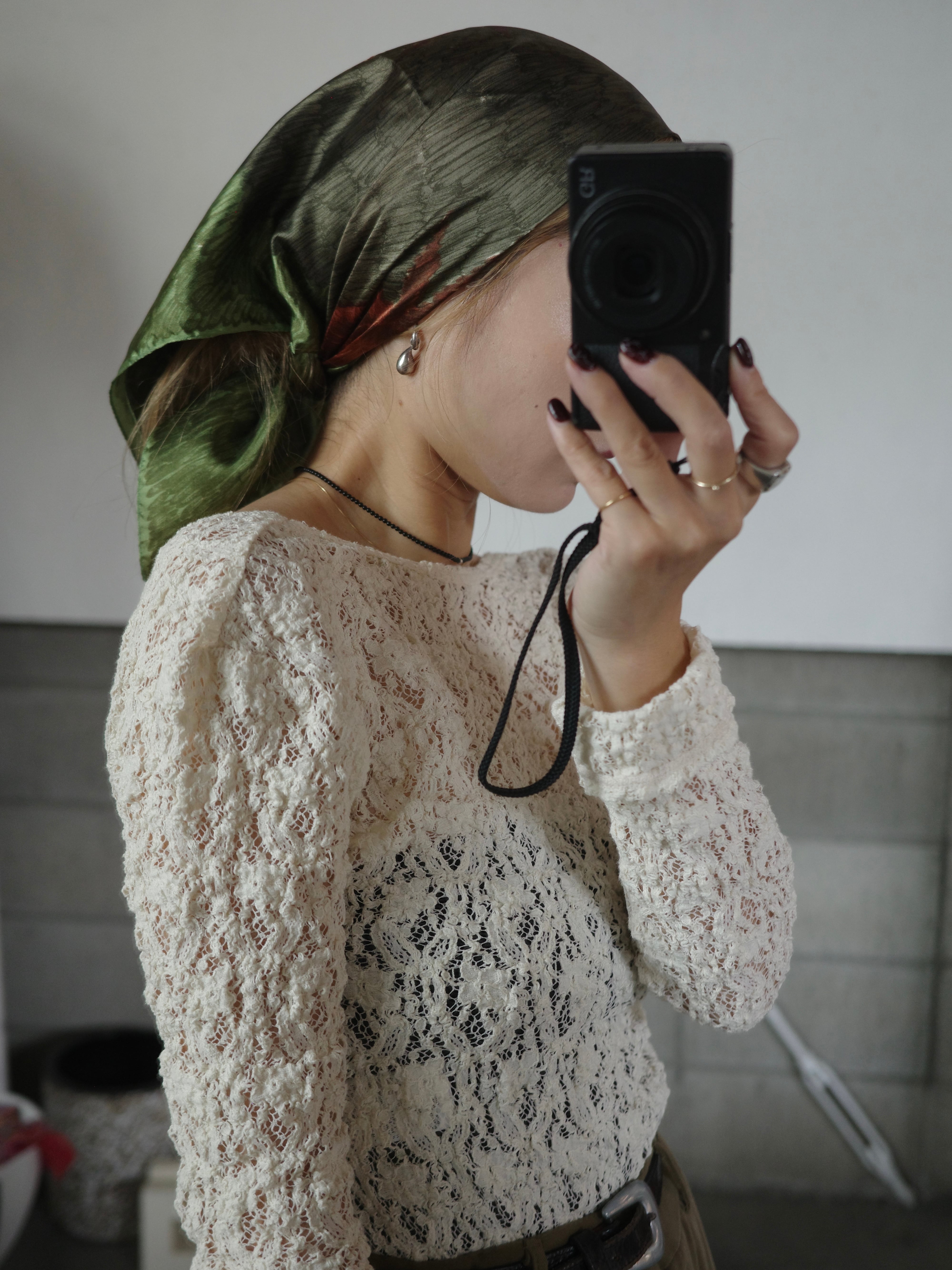 <vintage>art flower scarf