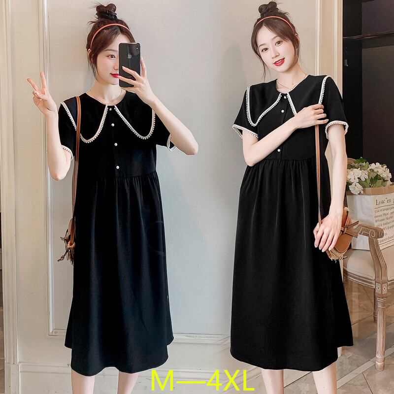 【新作】【送料無料】 716＃2021サマーブラックシフォンマタニティロングドレススウィートシックAライン服妊婦ホット妊娠 大人ガーリー キュート カジュアル 夏物 AL expec496764950384