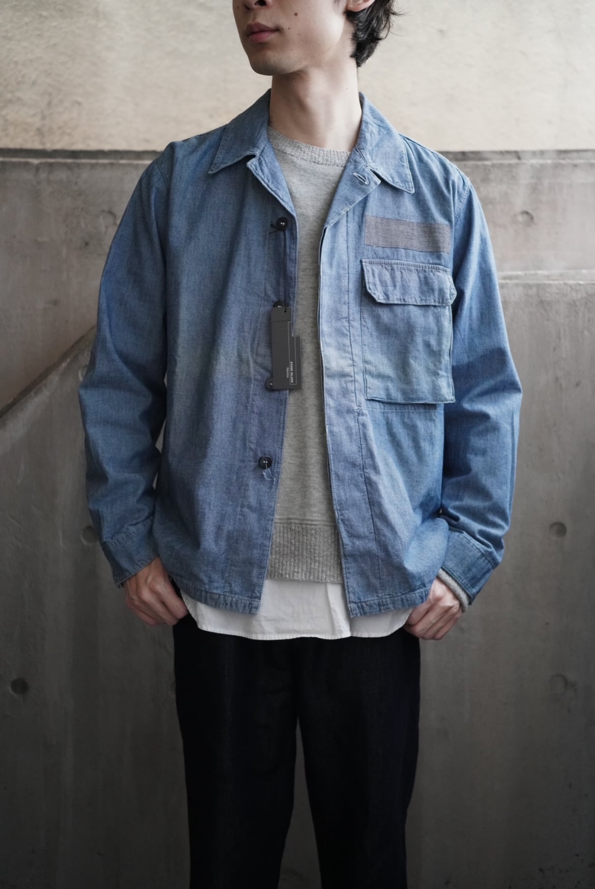 希少】STONE ISLAND シャンブレー シャツジャケット M