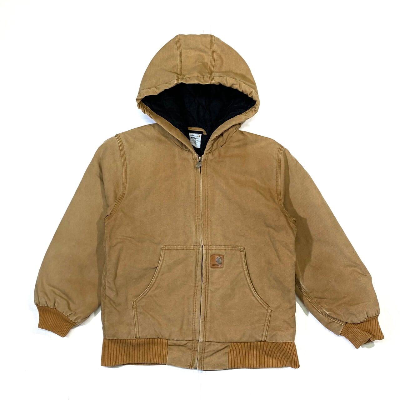 【kids】Carhartt カーハート アクティブジャケット キッズ10-12歳 141-152? 古着 ジャンパー パーカー  中綿入りフリースライナー ダック地 ベージュ 子供服【ワークジャケット】 | cave 古着屋【公式】古着通販サイト