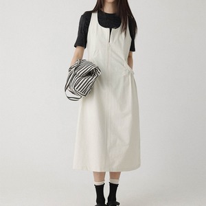 front zip sleeveless long dress