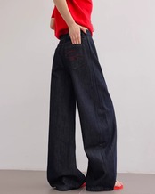 Back embroidered buggy denim Pants L0095