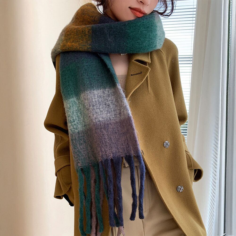 カシミヤ風 マフラー レディース 大判 秋冬 防寒 保温 おしゃれ 大人 かわいい きれいめ フェミニン チェック柄 ストール 大人可愛い 大人女子