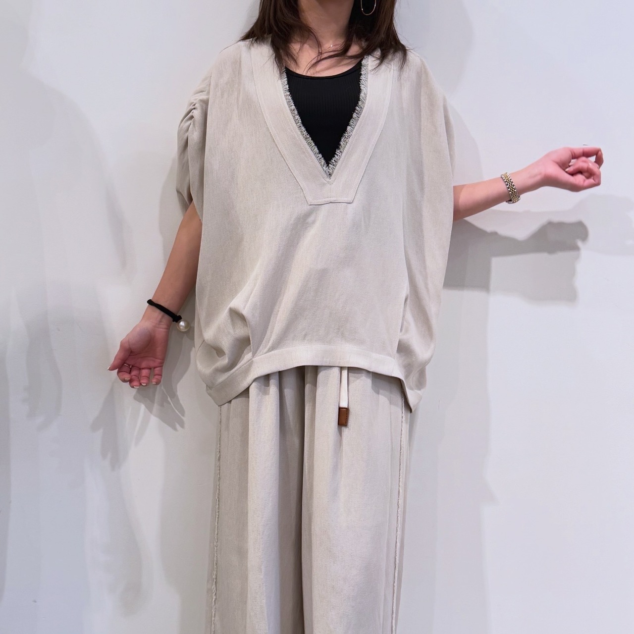 ルギバ lugiva tokyo R/Tスラブサイドフリンジベルト付きPT