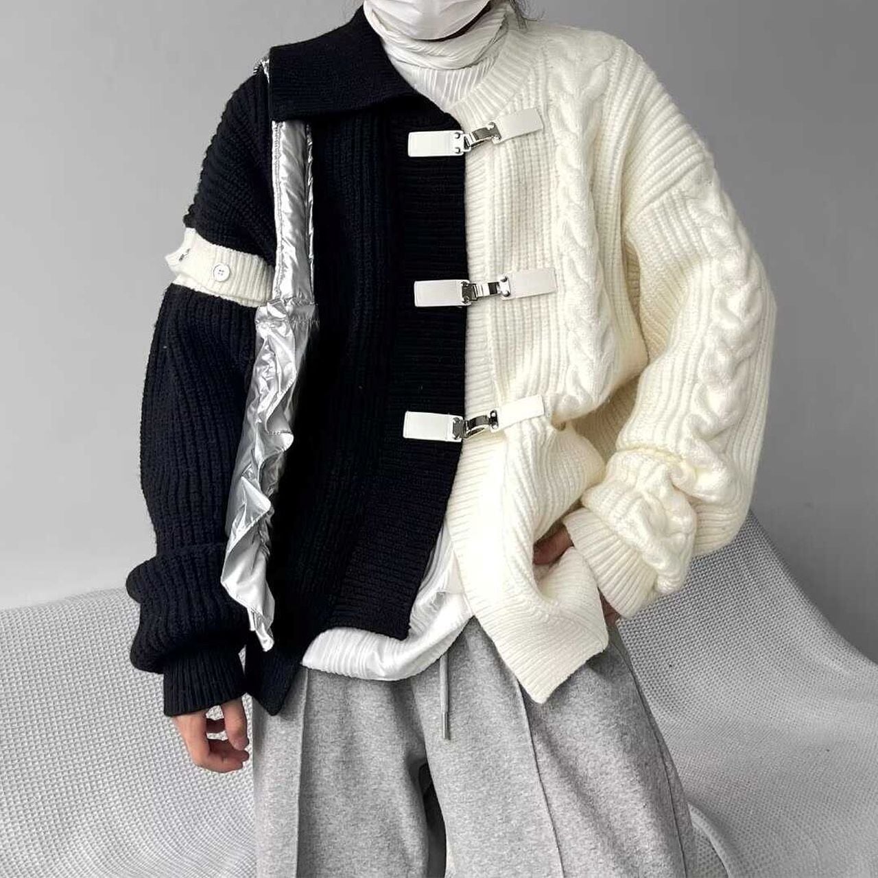 Irregular color-block sweater(MT1688)