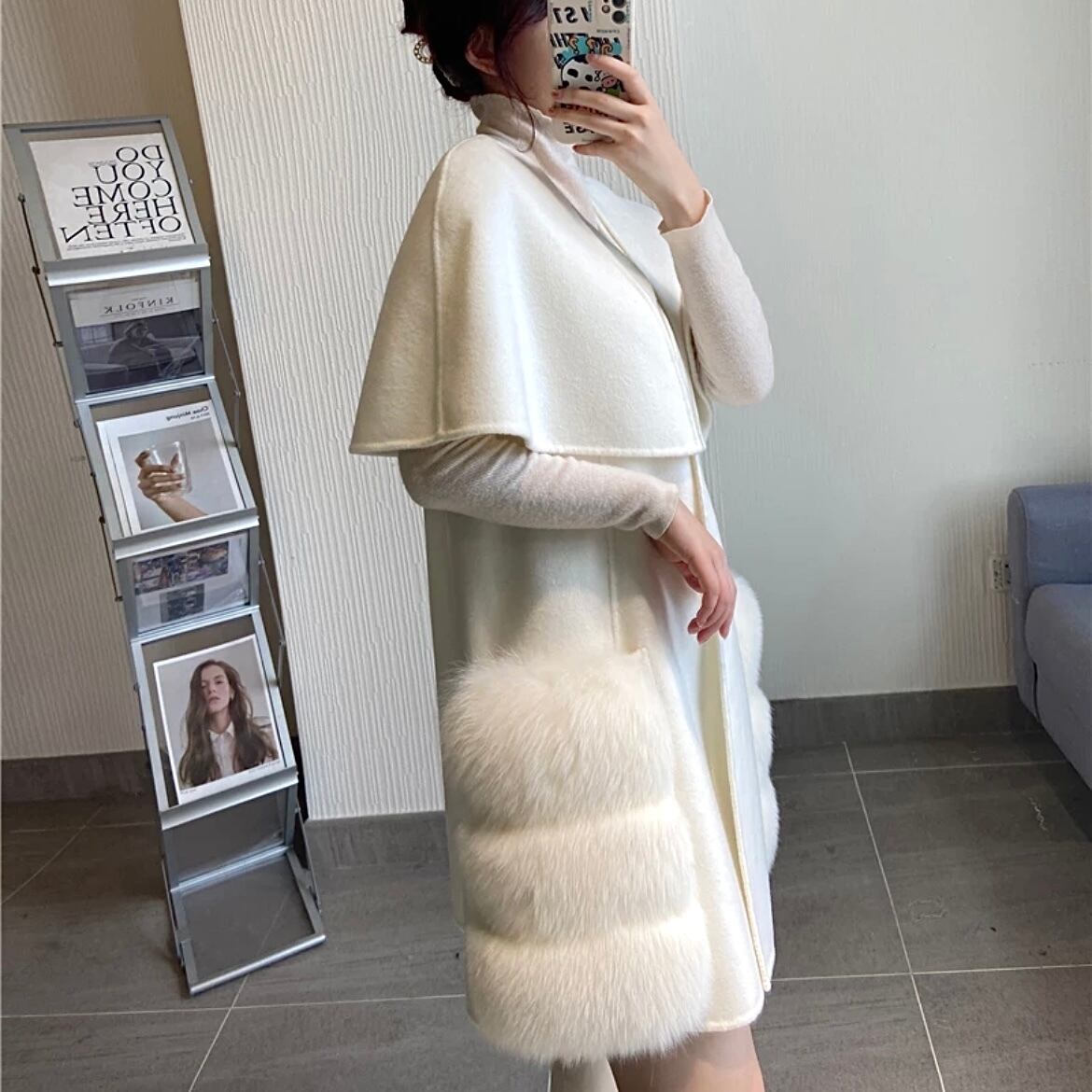 フォックスファーケープコート | RIAVEL