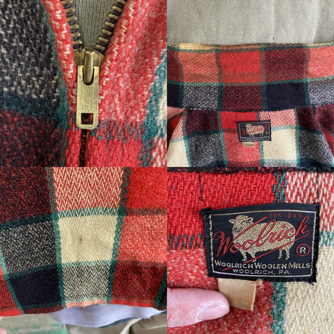 50年代 ビンテージ 黒タグ WOOLRICH ウールリッチ チェック柄 ウール 